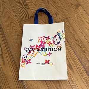 Louis Vuitton White and Blue Floral Gift Bag